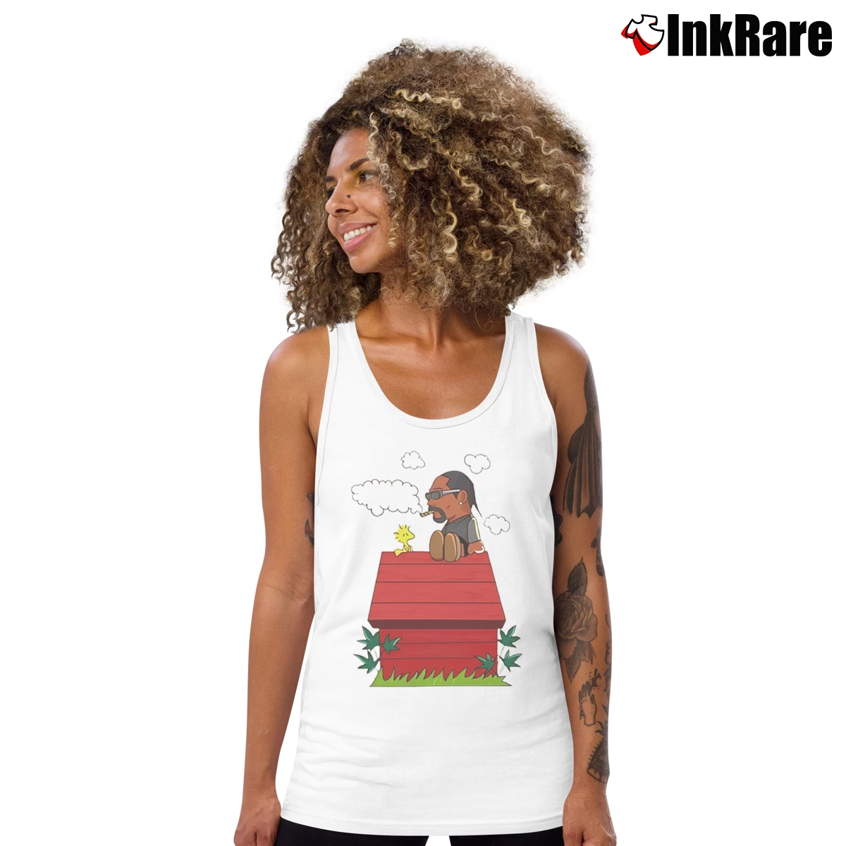 Snoopy Dogg And Woodstock Snoopy Women’s Essential Tank in white – Summer Ready Women’s Snoopy Dogg And Woodstock Snoopy Tank Top in white | Lightweight, Movement-Friendly