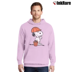 Men’s Snoopy Dollars Against Diabetes Pullover Hoodie in light pink | Cozy, Durable, Modern Fit