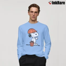 Men’s Snoopy Dollars Against Diabetes Long-Sleeve Shirt in light blue | Sleek, Lightweight, Year-Round Wear