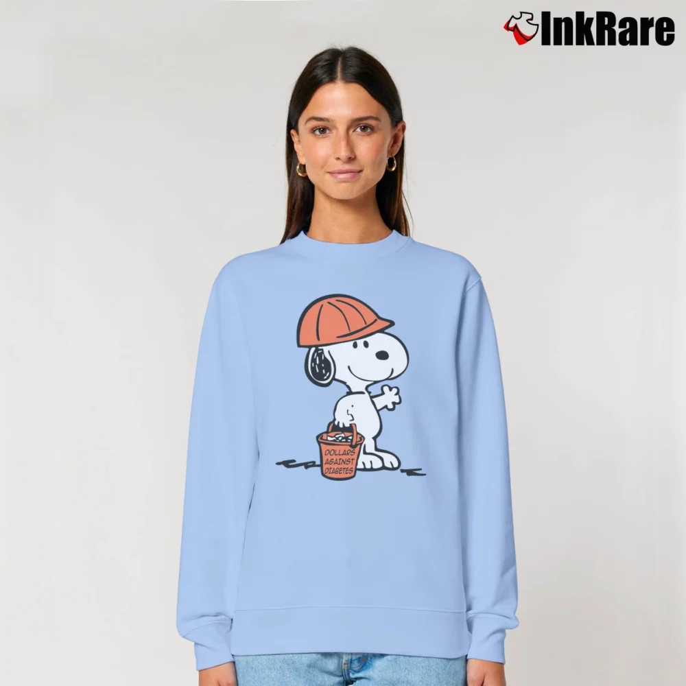 Women’s Snoopy Dollars Against Diabetes Relaxed Sweatshirt in light blue | Soft, Laid-Back Vibe