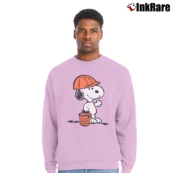 Men’s Snoopy Dollars Against Diabetes Crewneck Sweatshirt in light pink | Cozy Fabric, Clean Style