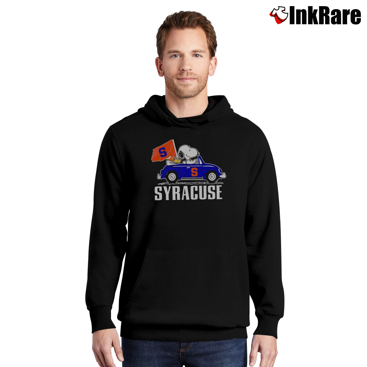 Snoopy Driving Car Syracuse Men’s Pullover Hoodie in black – Ultimate Warmth Men’s Snoopy Driving Car Syracuse Pullover Hoodie in black | Cozy, Durable, Modern Fit
