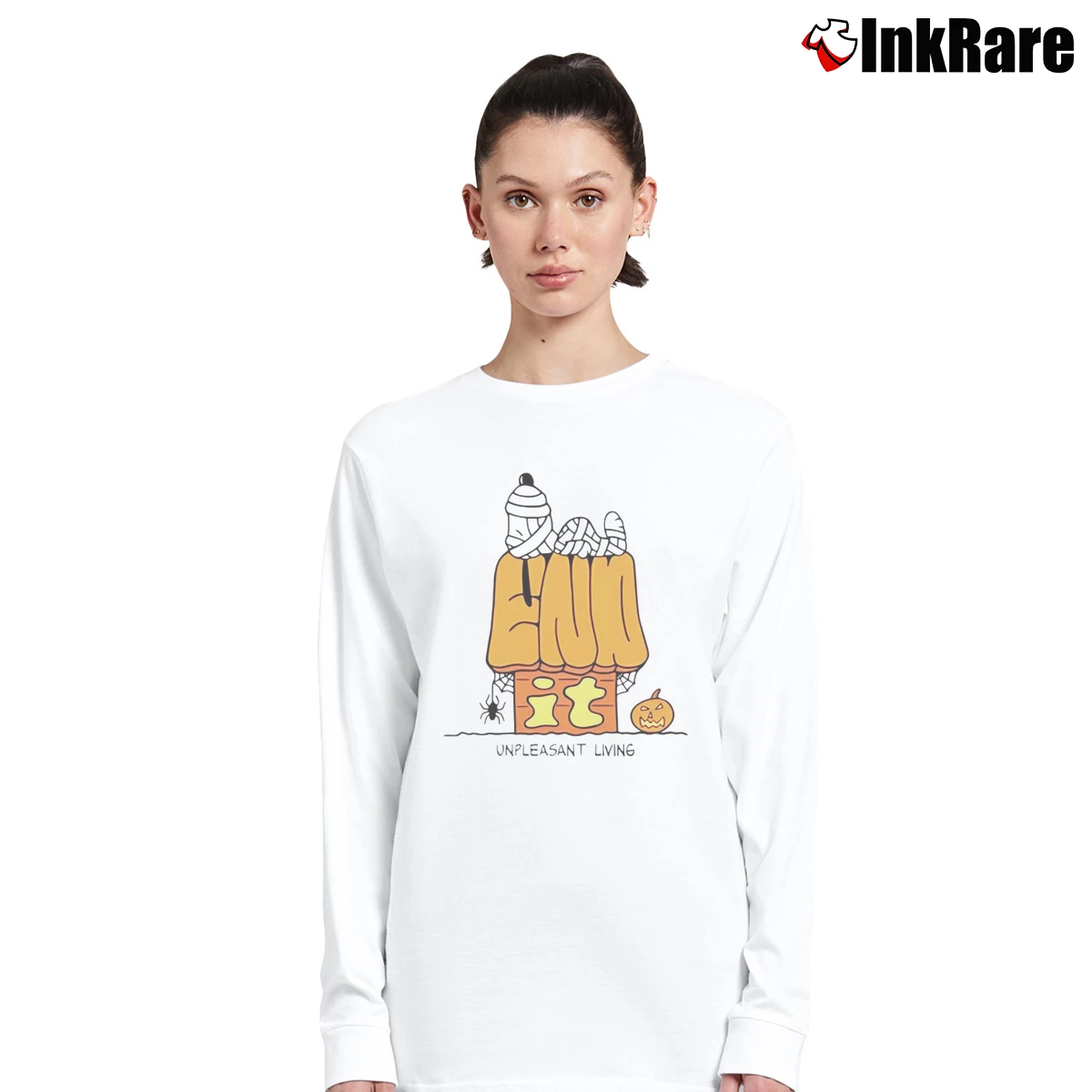 Women’s snoopy end it unpleasant living halloween Long-Sleeve Top in white | Sleek, Versatile, All-Season
