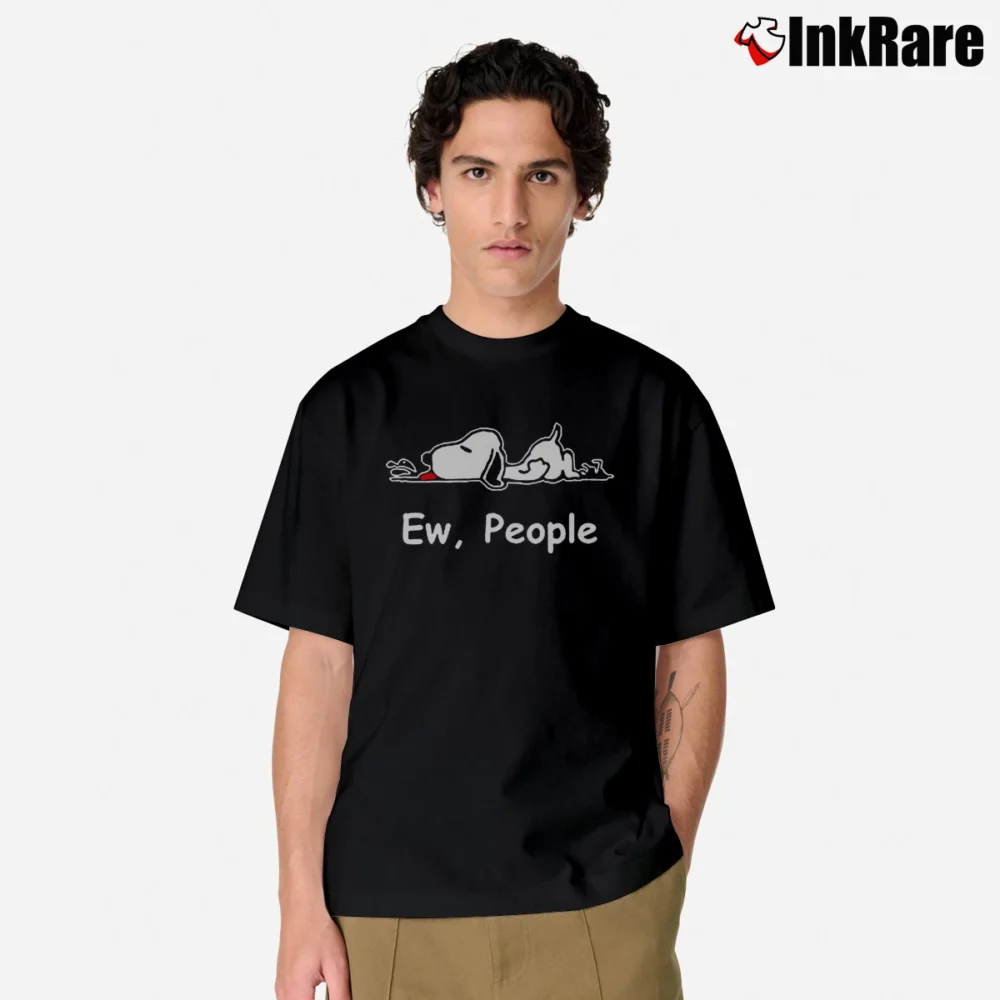 Men’s Snoopy Ew People Classic T-Shirt in black | Soft, Breathable Everyday Wear