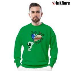 Men’s Snoopy Faith Family Freedom 4th Of July Crewneck Sweatshirt in irish green | Cozy Fabric, Clean Style