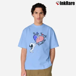 Men’s Snoopy Faith Family Freedom 4th Of July Classic T-Shirt in light blue | Soft, Breathable Everyday Wear