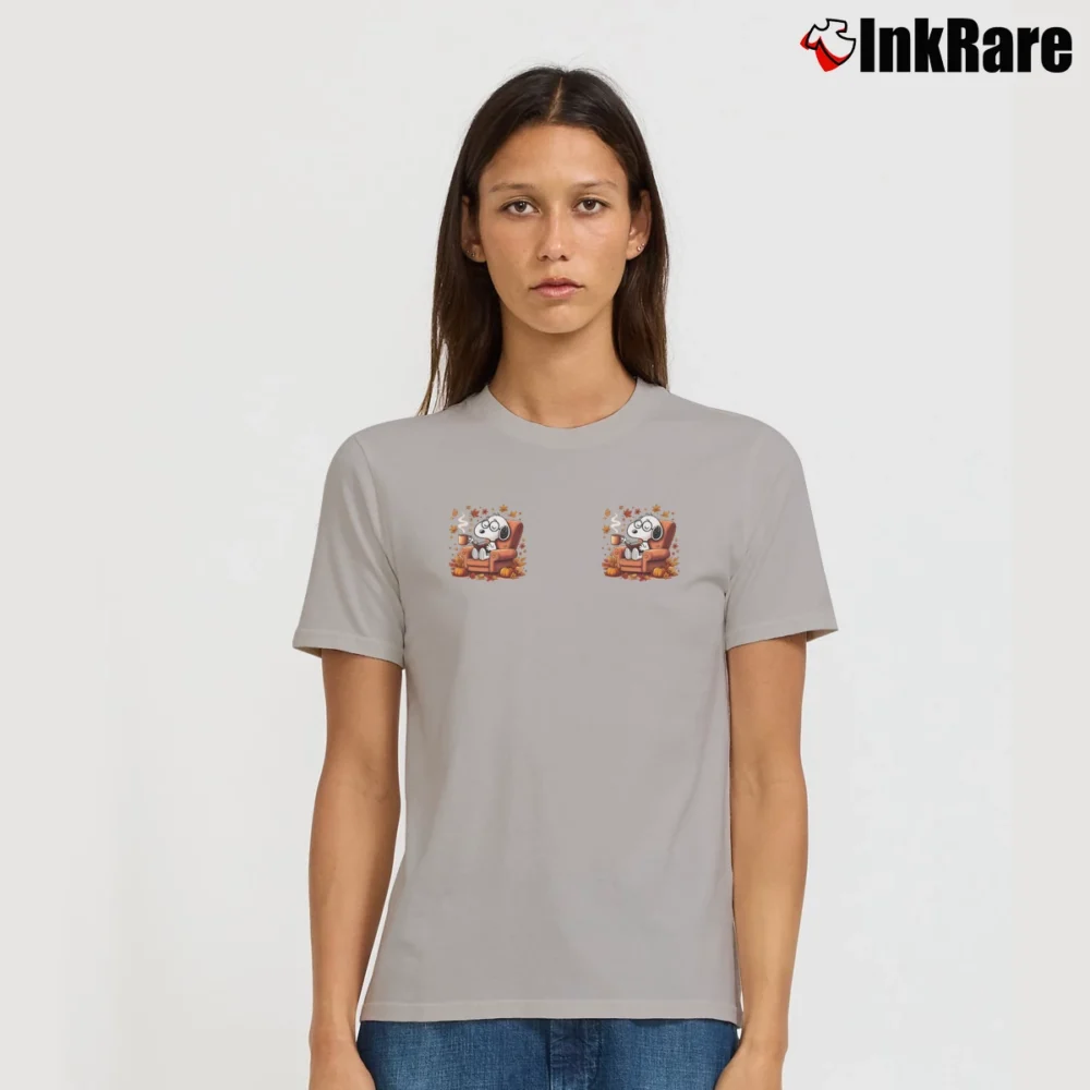 Women’s Snoopy Fall Themed Cozy Reading Signature T-Shirt in sport grey | Soft, Flattering Fit