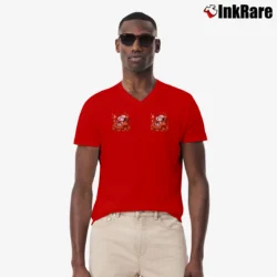 Men’s Snoopy Fall Themed Cozy Reading V-Neck Tee in red | Sharp, Breathable, Everyday Staple