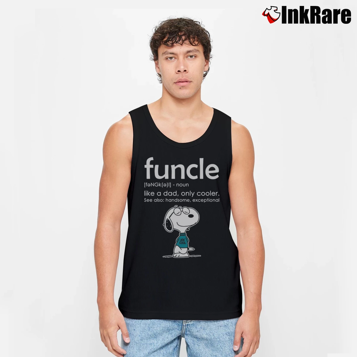 Men’s Snoopy Funcle Like A Dad Only Cooler Handsome Exceptional Tank Top in black | Breathable, Active-Friendly Design