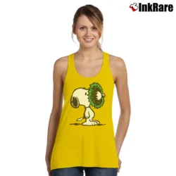 Women’s Snoopy Funny Christmas Holiday Wreath Tank Top in yellow | Lightweight, Movement-Friendly