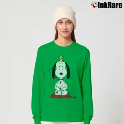 Women’s Snoopy Funny Christmas Tree Long-Sleeve Top in irish green | Sleek, Versatile, All-Season