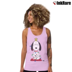 Women’s Snoopy Funny Christmas Tree Tank Top in light pink | Lightweight, Movement-Friendly