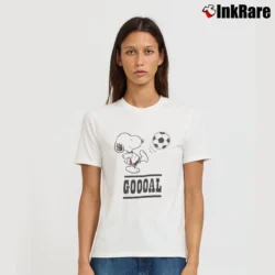 Women’s Snoopy Gooal Play Soccer T-Shirt in white | Soft, Flattering Fit