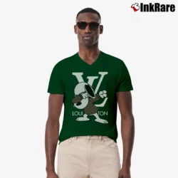 Men’s Snoopy Gucci X Louis Vuitton Logo V-Neck Tee in forest green | Sharp, Breathable, Everyday Staple