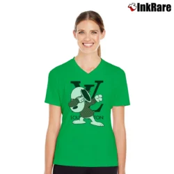 Women’s Snoopy Gucci X Louis Vuitton Logo V-Neck Tee in irish green | Chic Neckline, Soft Texture