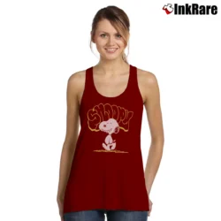 Women’s Snoopy Guy Graphic Tank Top in maroon | Lightweight, Movement-Friendly
