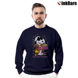 Men’s Snoopy Halloween Joe Mummy Trick Or Treat Crewneck Sweatshirt in navy | Cozy Fabric, Clean Style
