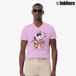 Men’s Snoopy Halloween Joe Mummy Trick Or Treat V-Neck Tee in light pink | Sharp, Breathable, Everyday Staple