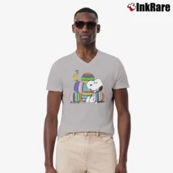 Men’s Snoopy Happy Easter Eggs Peanuts V-Neck Tee in sport grey | Sharp, Breathable, Everyday Staple