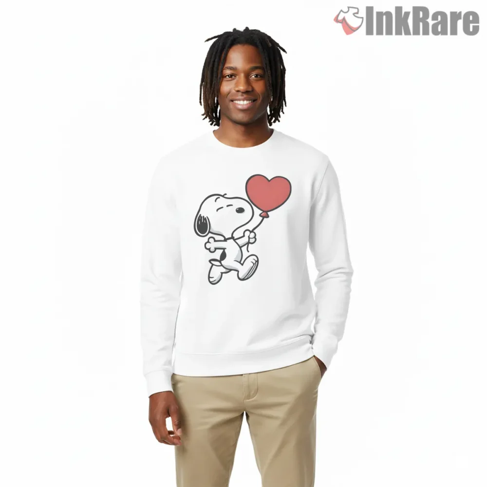 Snoopy Happy Valentine Heart Balloon Shirt on graphic shirt for men graphic tee