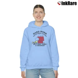Women’s Snoopy Hard Work Never Hurt Anyone But Why Take A Chance Cozy Hoodie in light blue | Warm, Structured, Stylish