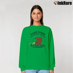 Women’s Snoopy Hard Work Never Hurt Anyone But Why Take A Chance Relaxed Sweatshirt in irish green | Soft, Laid-Back Vibe