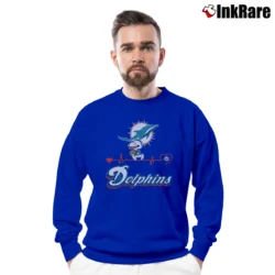 Men’s Snoopy Heartbeat Miami Dolphins AFC East Champion Crewneck Sweatshirt in royal blue | Cozy Fabric, Clean Style