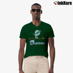 Men’s Snoopy Heartbeat Miami Dolphins AFC East Champion V-Neck Tee in forest green | Sharp, Breathable, Everyday Staple
