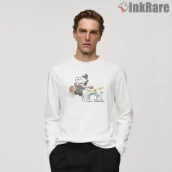 Snoopy Heavy Metal Rock Star Shirt on white long sleeve shirt for men graphic tee