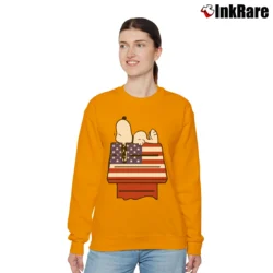 Women’s Snoopy House Americana 4th Of July Independence Day Relaxed Sweatshirt in orange | Soft, Laid-Back Vibe
