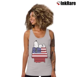 Women’s Snoopy House Americana 4th Of July Independence Day Tank Top in sport grey | Lightweight, Movement-Friendly