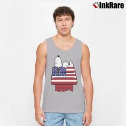 Men’s Snoopy House Americana 4th Of July Independence Day Tank Top in sport grey | Breathable, Active-Friendly Design
