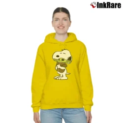 Women’s Snoopy Hugging Baby Yoda Star Wars Cozy Hoodie in yellow | Warm, Structured, Stylish