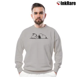 Men’s Snoopy Hugging Woodstock Peanuts Crewneck Sweatshirt in sport grey | Cozy Fabric, Clean Style