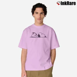 Men’s Snoopy Hugging Woodstock Peanuts Classic T-Shirt in light pink | Soft, Breathable Everyday Wear