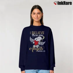 Women’s Snoopy I Believe There Are Angels Among Us Relaxed Sweatshirt in navy | Soft, Laid-Back Vibe