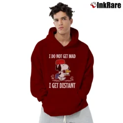 Men’s Snoopy I Do Not Get Mad I Get Distant Pullover Hoodie in maroon | Cozy, Durable, Modern Fit