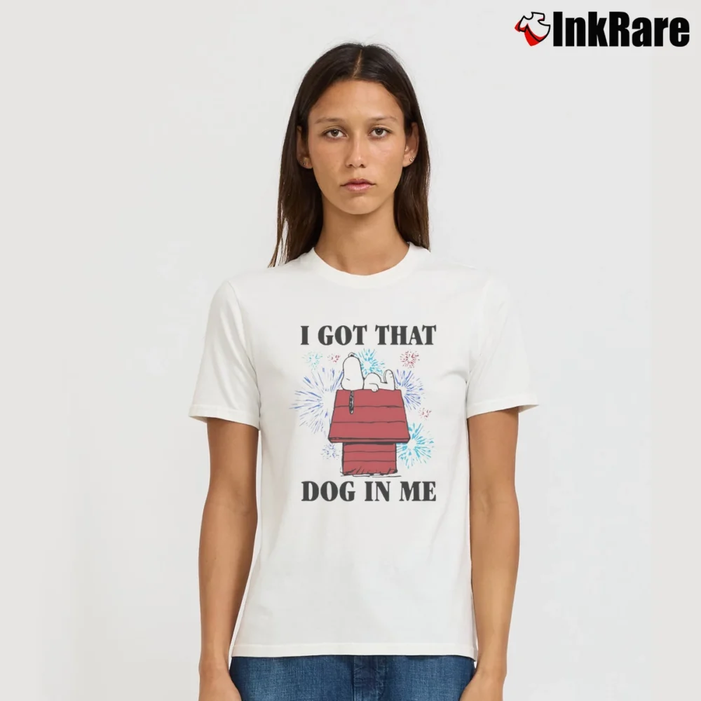 Women’s snoopy i got that dog in me 4th of july T-Shirt in white | Soft, Flattering Fit
