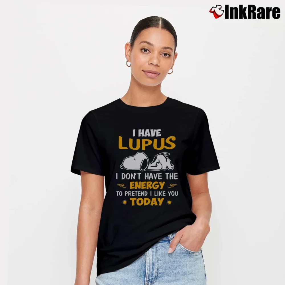 Women’s Snoopy I Have Lupus I Don't Have The Energy T-Shirt in black | Soft, Flattering Fit
