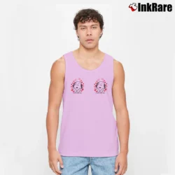 Men’s Snoopy I Just Love You Valentine Heart Tank Top in light pink | Breathable, Active-Friendly Design