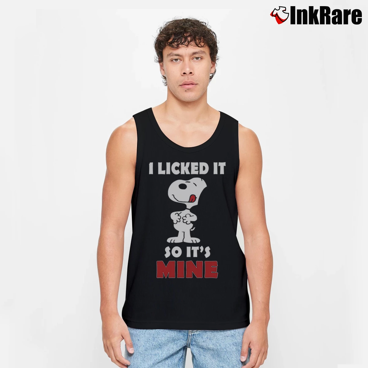 Men’s Snoopy I Licked It So It's Mine Tank Top in black | Breathable, Active-Friendly Design