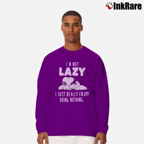 Snoopy I’m Not Lazy Just Enjoy Doing Nothing Men’s Long-Sleeve Tee in purple – Versatile Layering Men’s Snoopy I'm Not Lazy Just Enjoy Doing Nothing Long-Sleeve Shirt in purple | Sleek, Lightweight, Year-Round Wear