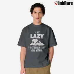 Men’s Snoopy I'm Not Lazy Just Enjoy Doing Nothing Classic T-Shirt in charcoal | Soft, Breathable Everyday Wear