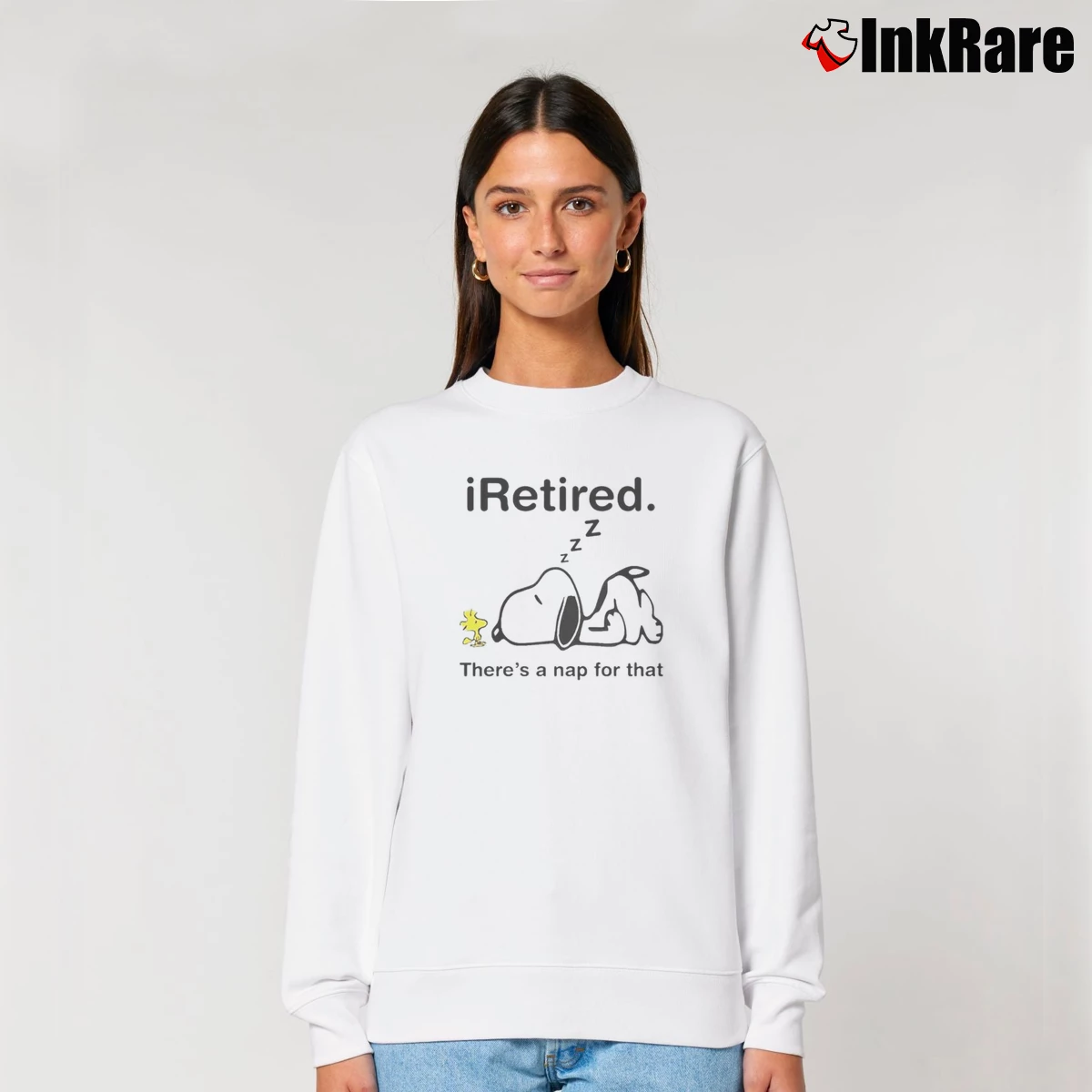 Women’s Snoopy I Retired There S A Nap For That Relaxed Sweatshirt in white | Soft, Laid-Back Vibe