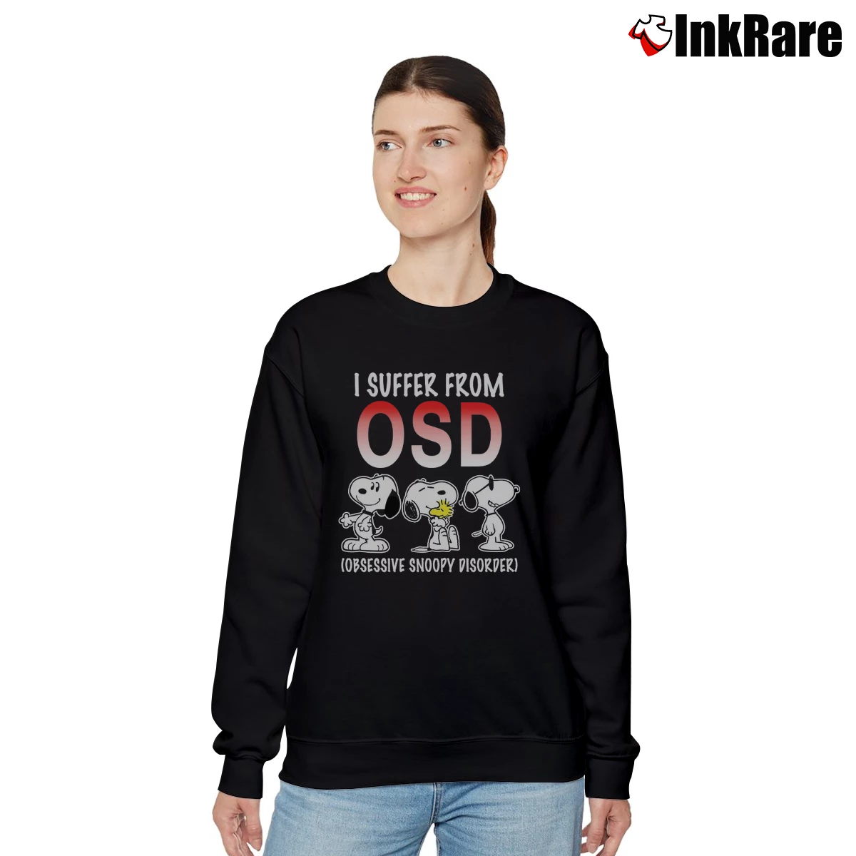 Snoopy I Suffer From Osd Women’s Relaxed Sweatshirt in black – Cozy Casual Women’s Snoopy I Suffer From Osd Relaxed Sweatshirt in black | Soft, Laid-Back Vibe