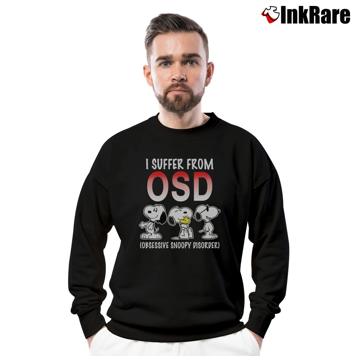 Snoopy I Suffer From Osd Men’s Crewneck Sweatshirt in black – Soft & Durable Men’s Snoopy I Suffer From Osd Crewneck Sweatshirt in black | Cozy Fabric, Clean Style