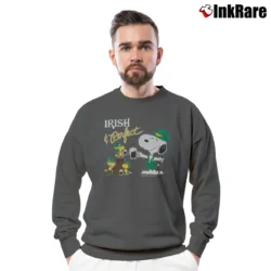 Men’s Snoopy Irish Perfect 1965 Peanuts St Patrick's Day Crewneck Sweatshirt in charcoal | Cozy Fabric, Clean Style