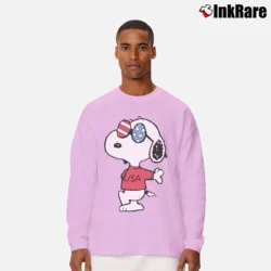 Men’s Snoopy Joe Cool 4th Of July Independence Day Long-Sleeve Shirt in light pink | Sleek, Lightweight, Year-Round Wear
