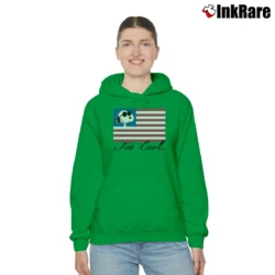 Women’s Snoopy Joe Cool American Flag Cozy Hoodie in irish green | Warm, Structured, Stylish
