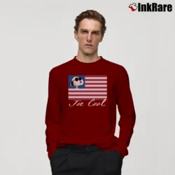 Men’s Snoopy Joe Cool American Flag Long-Sleeve Shirt in maroon | Sleek, Lightweight, Year-Round Wear